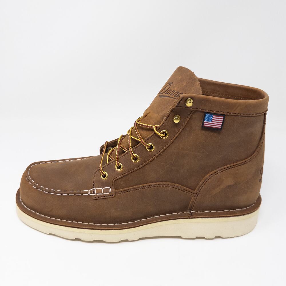 Danner Bull Run Moc Toe 6” Work Boots Tobacco Brown Size 11.5 USA Made New